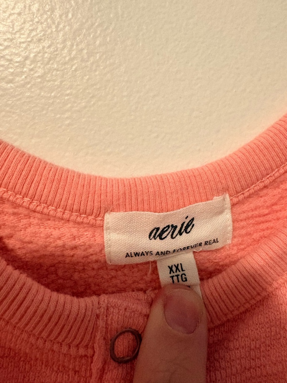 Aerie Restart Cropped Fleece Tank Top Coral Pink XXL Button Front Lounge - Picture 2 of 3